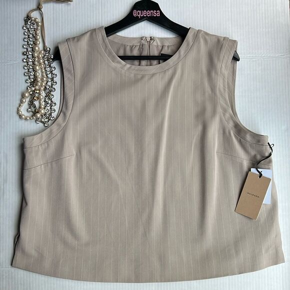 Halogen Stripe Sleeveless Suiting Shell - Picture 2 of 12